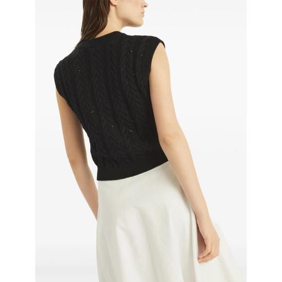 Brunello Cucinelli BRUNELLO CUCINELLI Women Tops MDV798130 C101 BLACK Size S / US 4 / IT 40 - 6 Thumbnail
