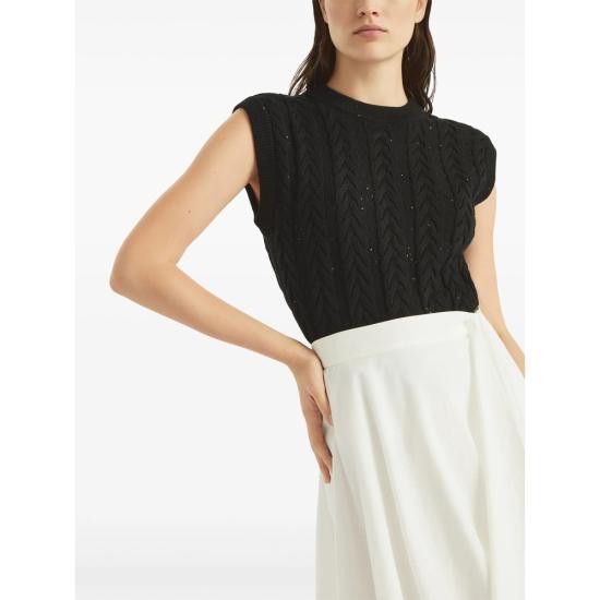 Brunello Cucinelli BRUNELLO CUCINELLI Women Tops MDV798130 C101 BLACK Size M / US 6-8 / IT 42-44 - 2 Thumbnail