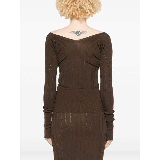 Jacquemus JACQUEMUS Women Tops 251KN357 2424 880 BROWN Size M / US 6-8 / IT 42-44 - 2 Thumbnail