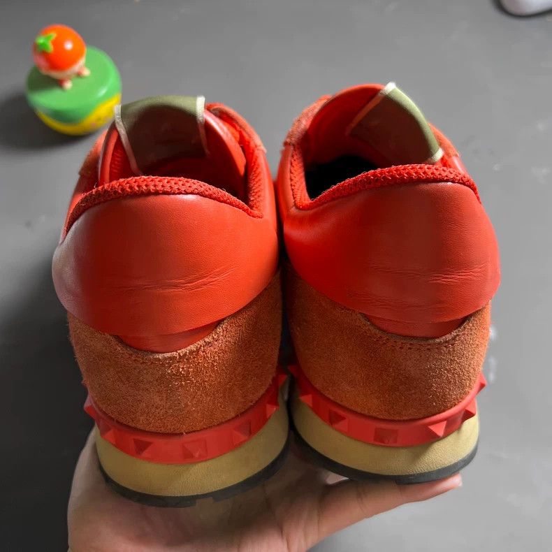 VALENTINO Red Studded Sneakers Size 43