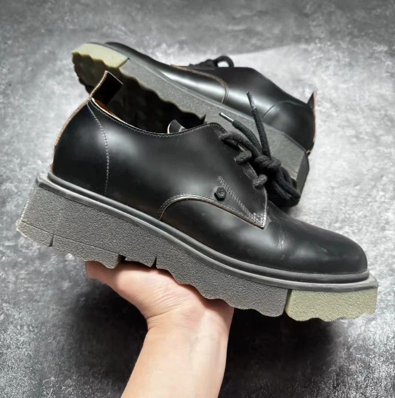 Off-White OFF-WHITE Black Round Toe Derby Shoes Size US 9 / EU 42 - 2 Thumbnail