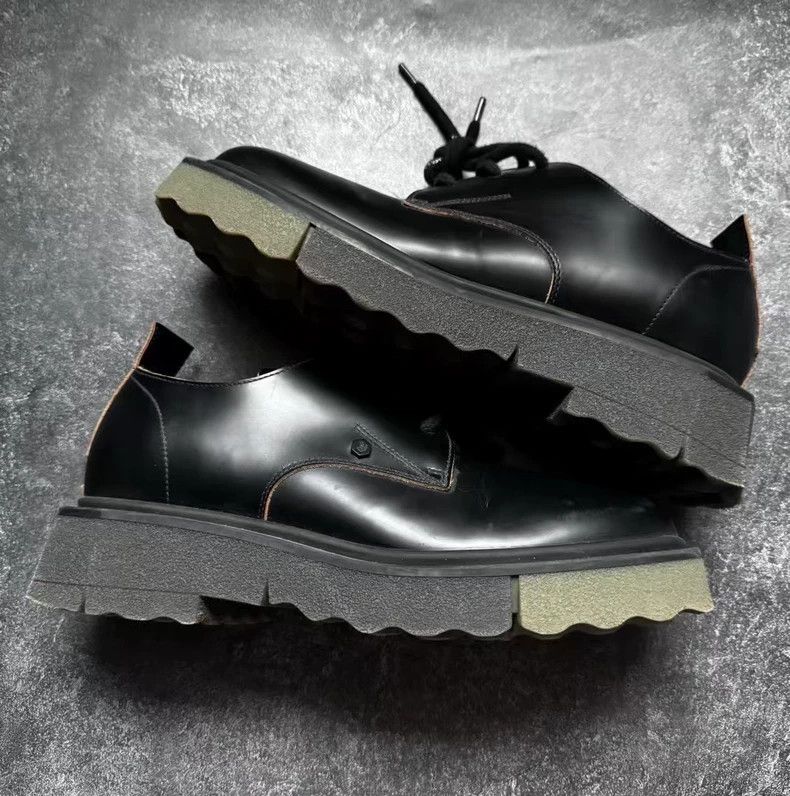 Off-White OFF-WHITE Black Round Toe Derby Shoes Size US 9 / EU 42 - 4 Thumbnail