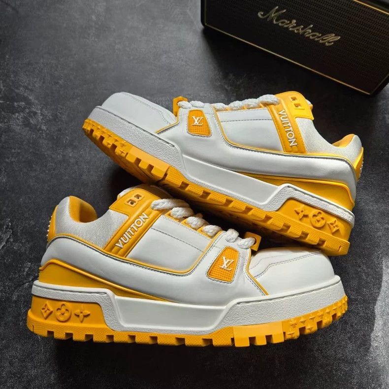 Louis Vuitton LOUIS VUITTON LV TRAINER MAXI Sneakers White Yellow Size US 8.5 / EU 41-42 - 4 Thumbnail