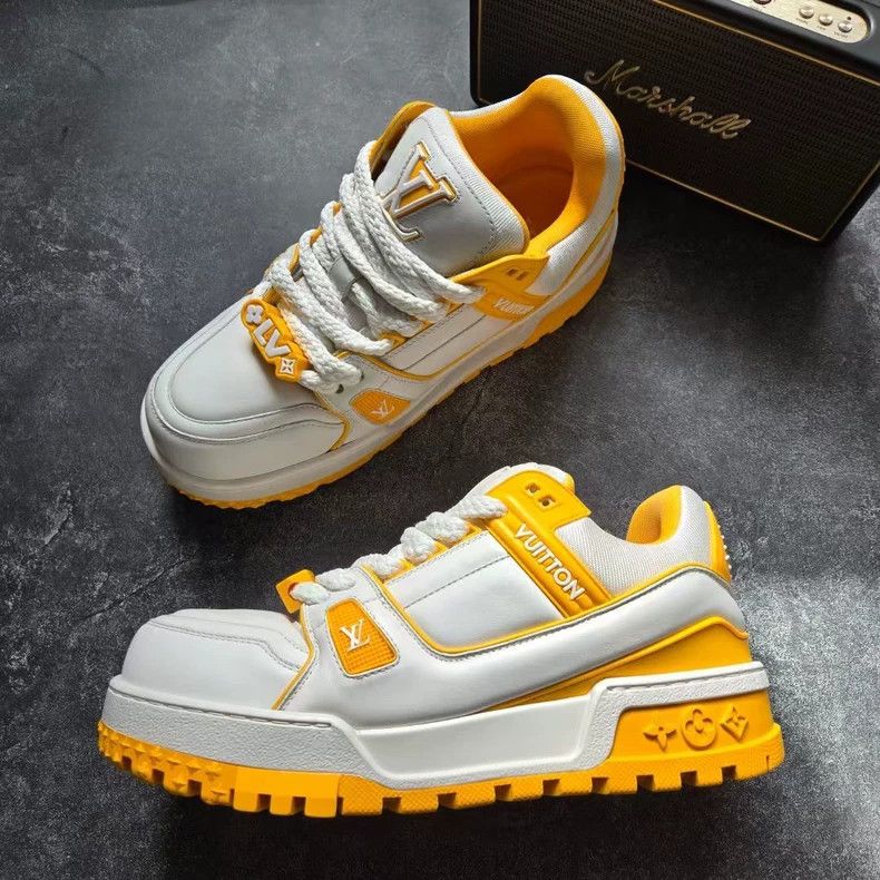 Louis Vuitton LOUIS VUITTON LV TRAINER MAXI Sneakers White Yellow Size US 8.5 / EU 41-42 - 2 Thumbnail