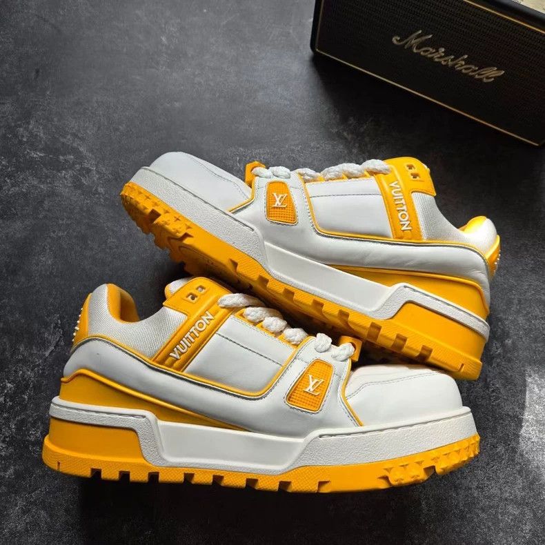 Louis Vuitton LOUIS VUITTON LV TRAINER MAXI Sneakers White Yellow Size US 8.5 / EU 41-42 - 5 Thumbnail