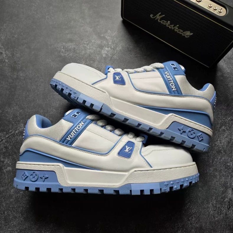 Louis Vuitton Louis Vuitton LV Trainer White Blue Sneakers Size US 10 / EU 43 - 4 Thumbnail