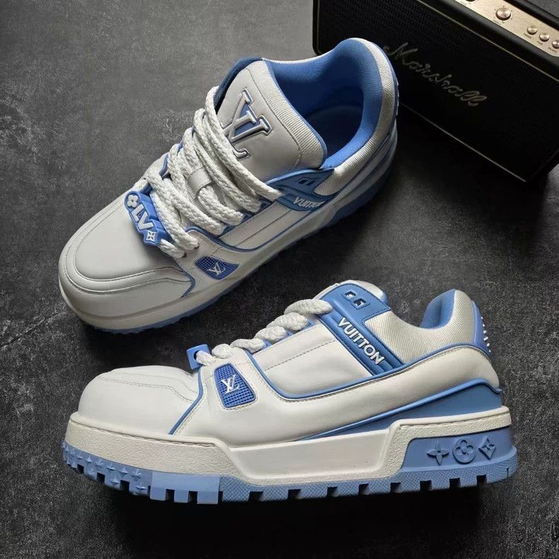 Louis Vuitton Louis Vuitton LV Trainer White Blue Sneakers Size US 10 / EU 43 - 2 Thumbnail
