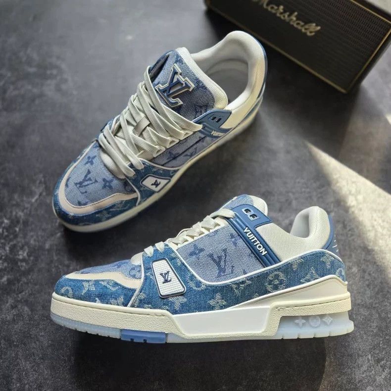 Louis Vuitton Louis Vuitton LV Trainer Denim Sneakers Size US 8.5 / EU 41-42 - 2 Thumbnail