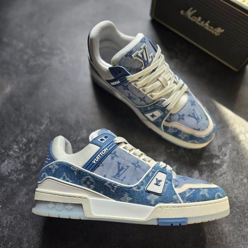 Louis Vuitton Louis Vuitton LV Trainer Denim Sneakers Size US 8.5 / EU 41-42 - 3 Thumbnail
