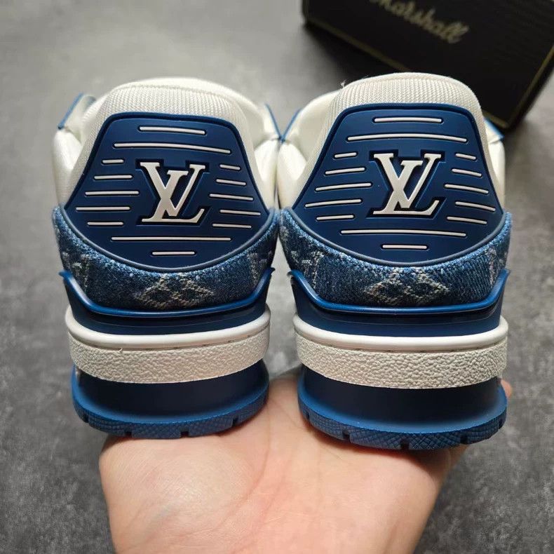 Louis Vuitton Louis Vuitton LV Trainer White Blue Sneakers Size US 5 / EU 37 - 6 Thumbnail