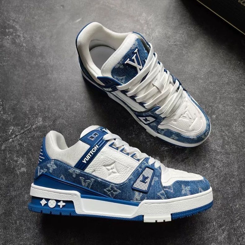 Louis Vuitton Louis Vuitton LV Trainer White Blue Sneakers Size US 5 / EU 37 - 3 Thumbnail