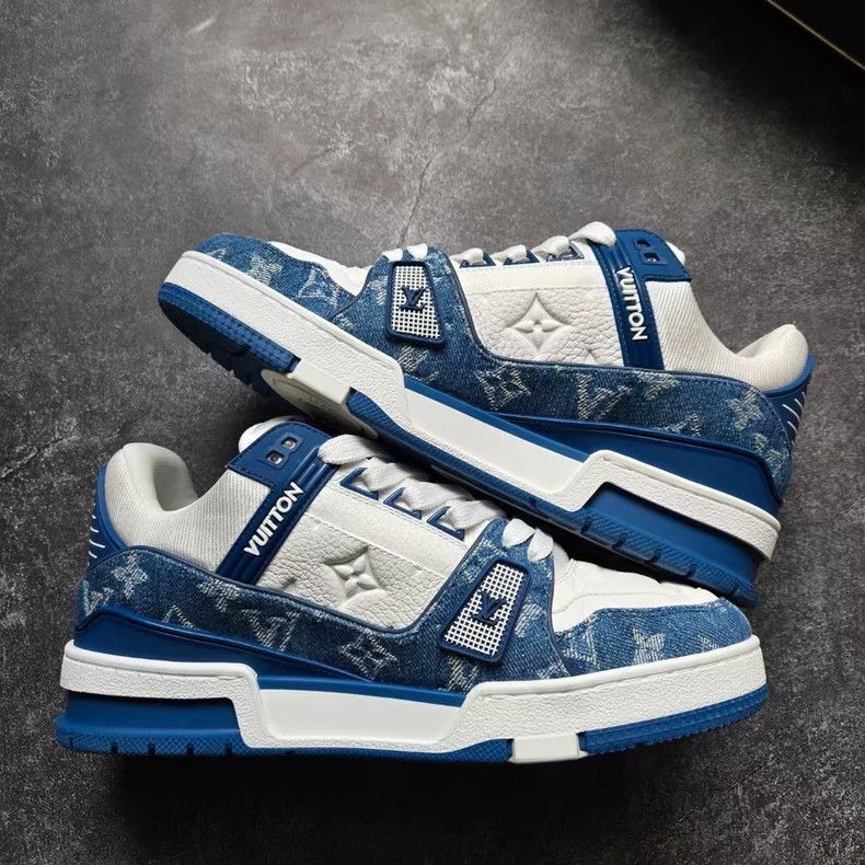 Louis Vuitton Louis Vuitton LV Trainer White Blue Sneakers Size US 5 / EU 37 - 5 Thumbnail