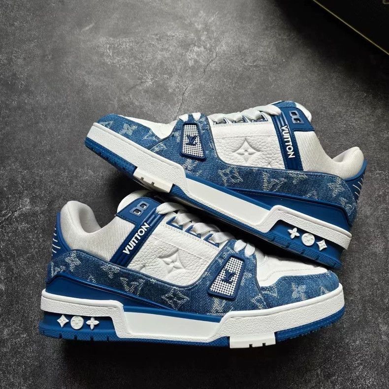 Louis Vuitton Louis Vuitton LV Trainer White Blue Sneakers Size US 5 / EU 37 - 4 Thumbnail