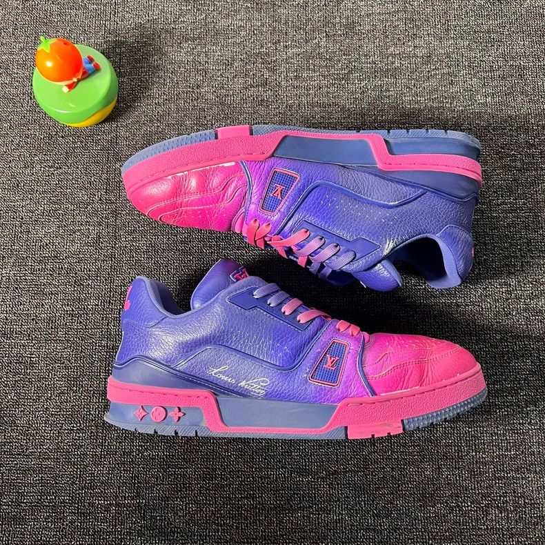 Louis Vuitton LV Trainer Purple Pink Colorful Sneakers Size 41 Size US 7 / EU 40 - 4 Thumbnail