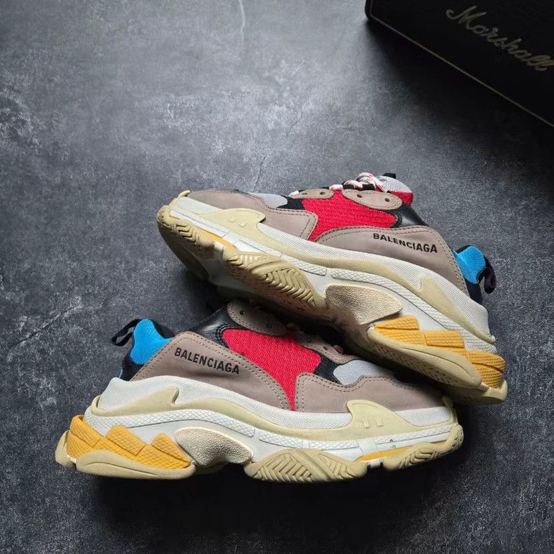 Balenciaga Balenciaga Triple S Red and Blue Sneakers Size US 8 / EU 41 - 4 Thumbnail
