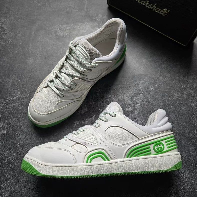 Gucci GUCCI White Green Basket Sneakers Size 6 Size US 6 / EU 39 - 2 Thumbnail