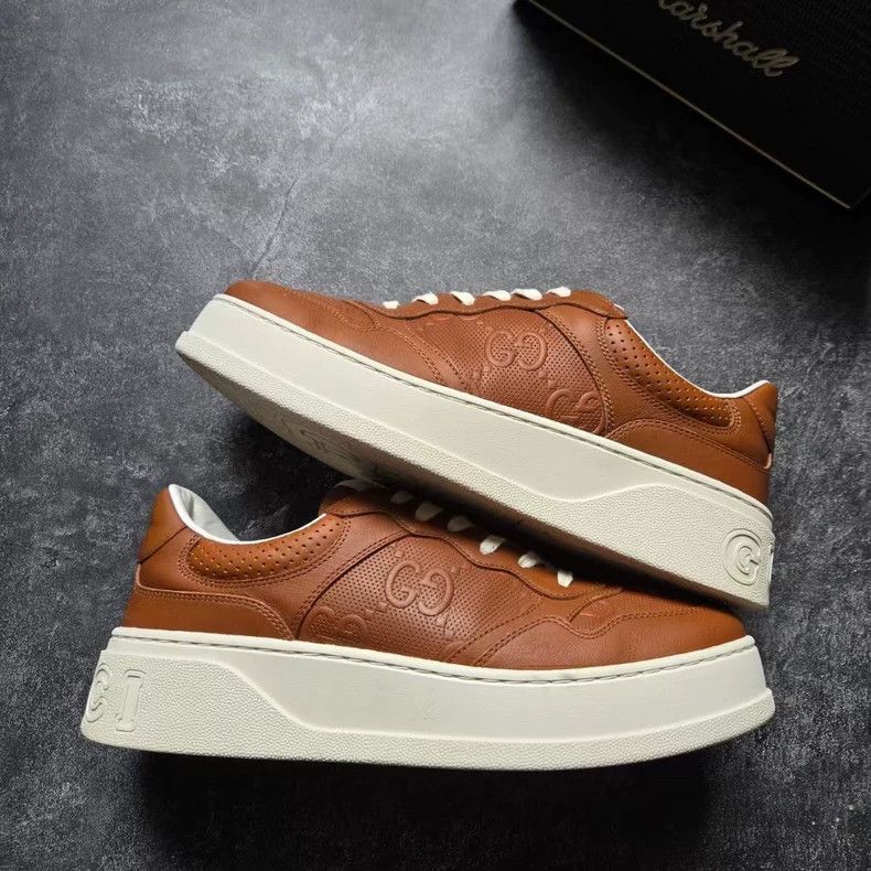 Gucci GUCCI Chunky Brown Leather Sneakers Size 9.5 Size US 9.5 / EU 42-43 - 4 Thumbnail