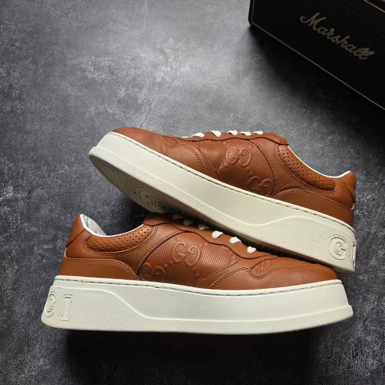 Gucci GUCCI Chunky Brown Leather Sneakers Size 9.5 Size US 9.5 / EU 42-43 - 5 Thumbnail
