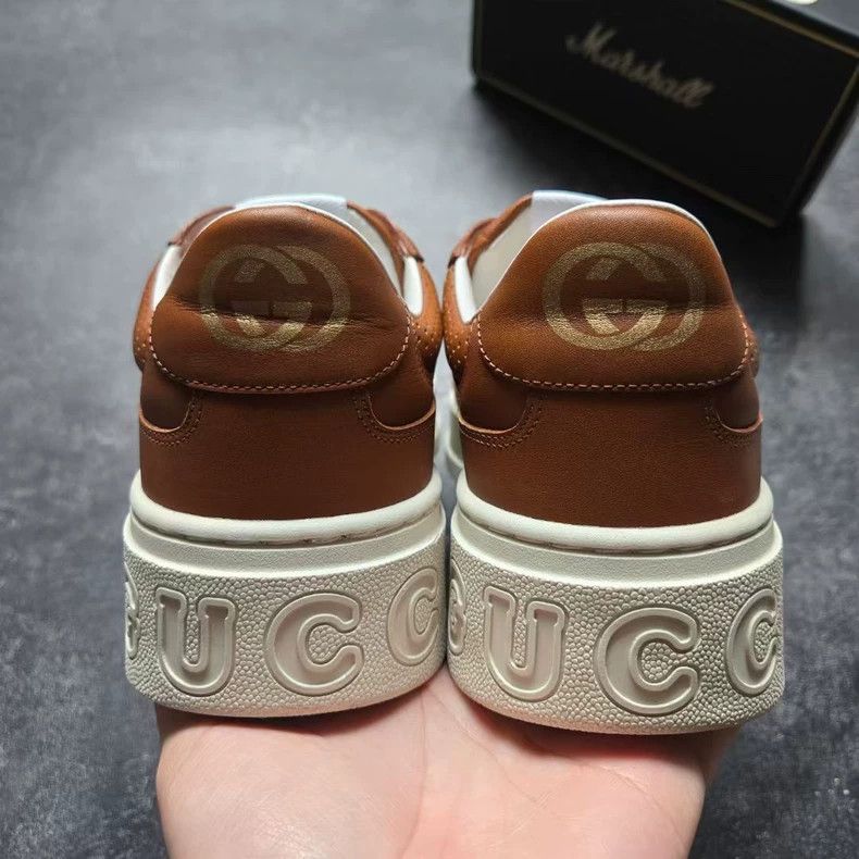 Gucci GUCCI Chunky Brown Leather Sneakers Size 9.5 Size US 9.5 / EU 42-43 - 6 Thumbnail