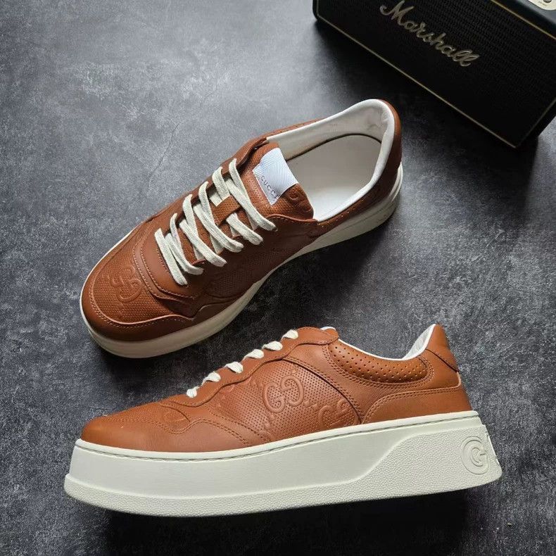 Gucci GUCCI Chunky Brown Leather Sneakers Size 9.5 Size US 9.5 / EU 42-43 - 2 Thumbnail