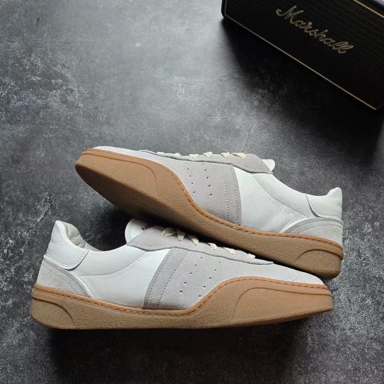 Acne Studios Acne Studios Gray White Leather Training Shoes Size US 10.5 / EU 43-44 - 5 Thumbnail
