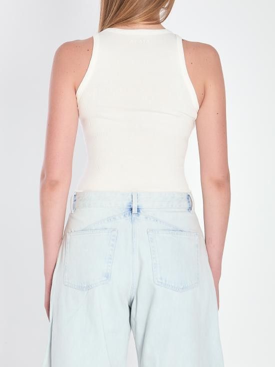 Alaia ALAIA Women Bodysuit Tops AA9B0382J085B WHITE Size S / US 4 / IT 40 - 4 Thumbnail