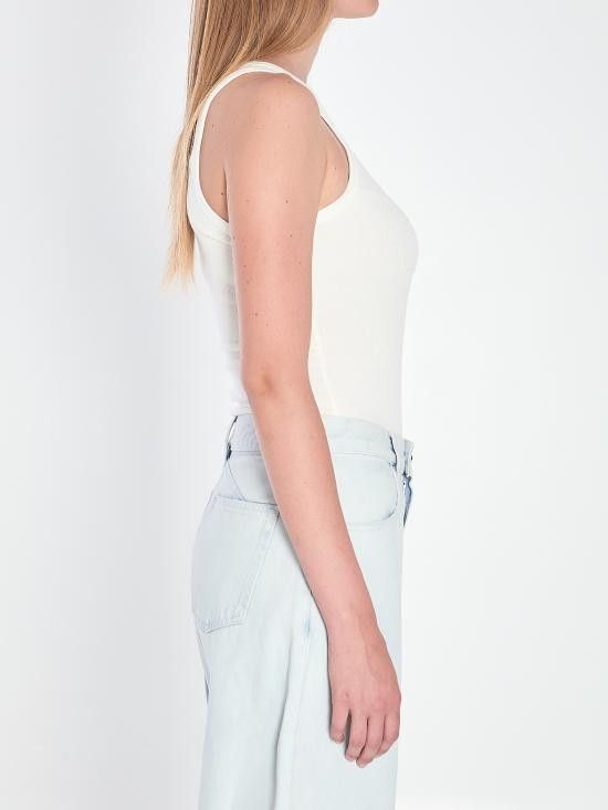 Alaia ALAIA Women Bodysuit Tops AA9B0382J085B WHITE Size S / US 4 / IT 40 - 3 Thumbnail