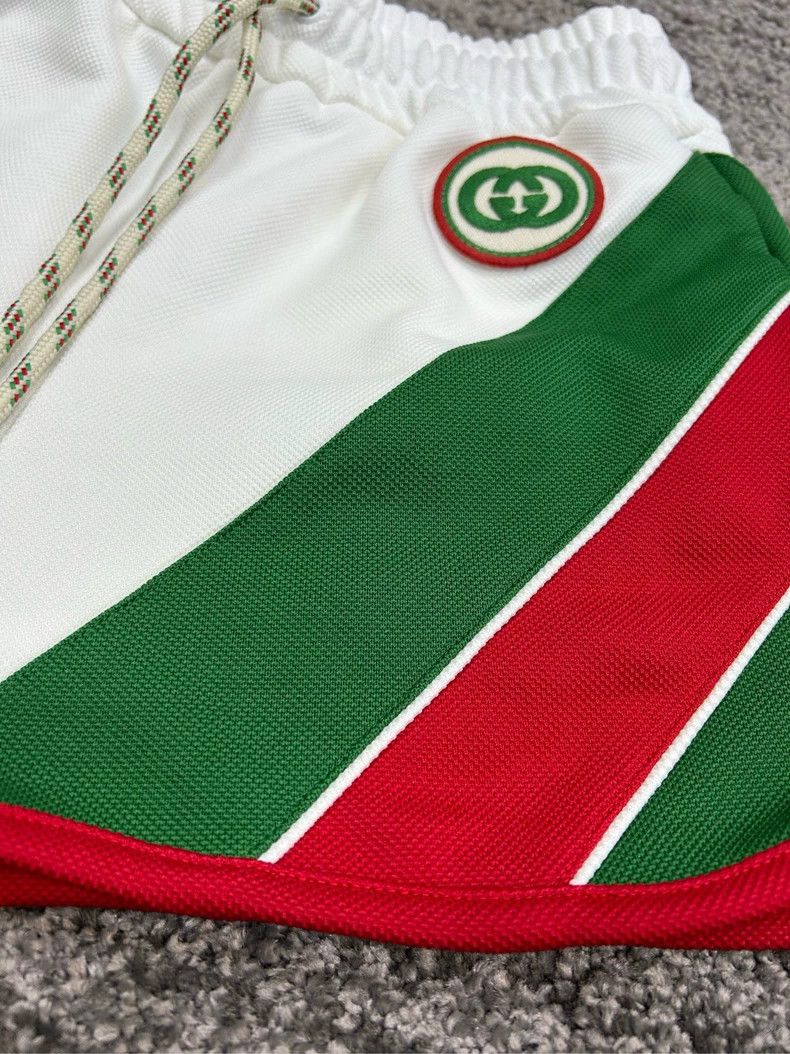 Gucci Gucci White Green Striped Drawstring Shorts Size US 26 / EU 42 - 3 Thumbnail