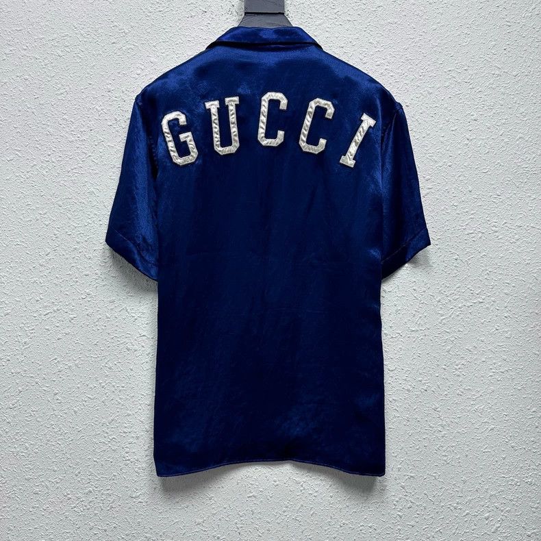 Gucci Gucci MLB Embroidered Silk Short Sleeve Shirt Size US M / EU 48-50 / 2 - 2 Thumbnail