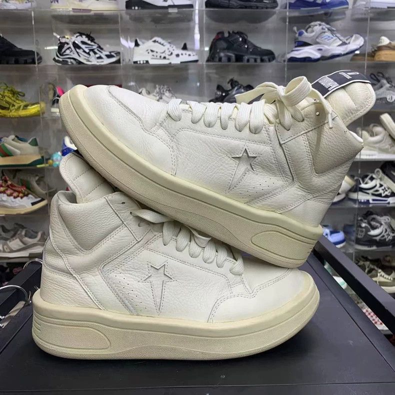 Rick Owens Rick Owens High-Top Sneakers in Ivory White Size US 10.5 / EU 43-44 - 4 Thumbnail