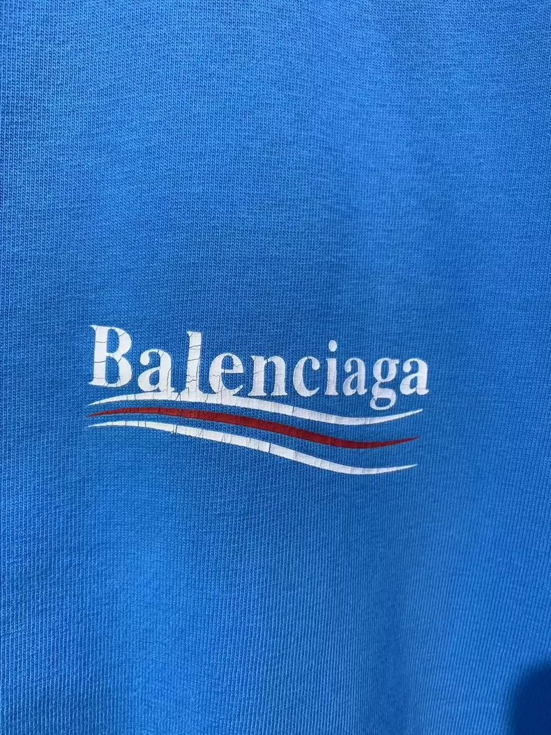 Balenciaga Balenciaga Ice Blue Cracked Tee XXS Size US XXS / EU 40 - 4 Thumbnail