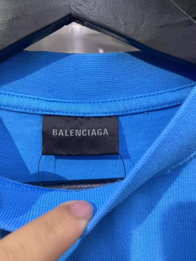 Balenciaga Balenciaga Ice Blue Cracked Tee XXS Size US XXS / EU 40 - 3 Thumbnail