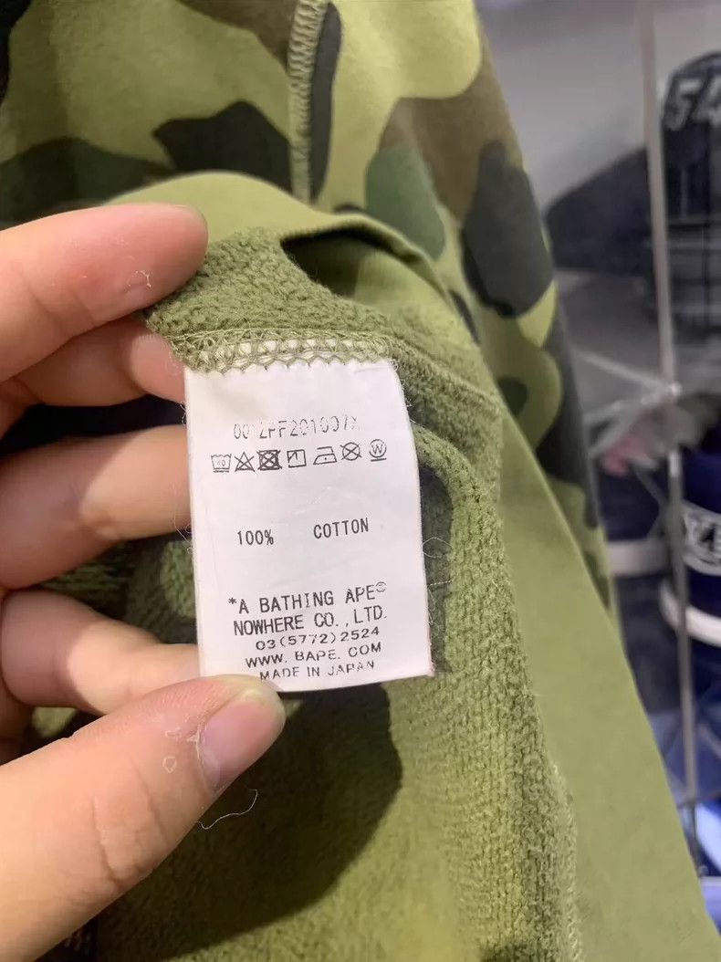 Bape Bape Green Camouflage Shark Hoodie Jacket Size US XL / EU 56 / 4 - 4 Thumbnail