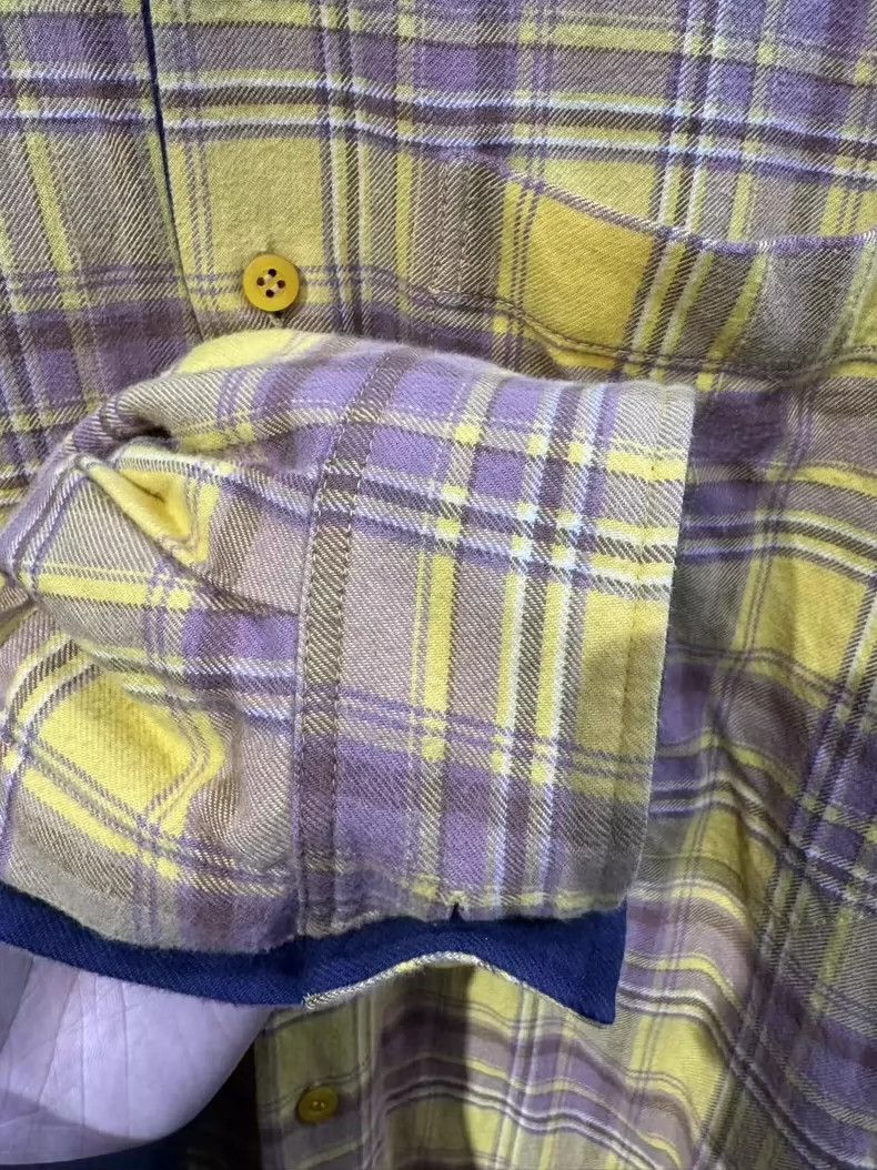Balenciaga Balenciaga Double-Sided Flannel Shirt Yellow Blue Size US XS / EU 42 / 0 - 8 Thumbnail