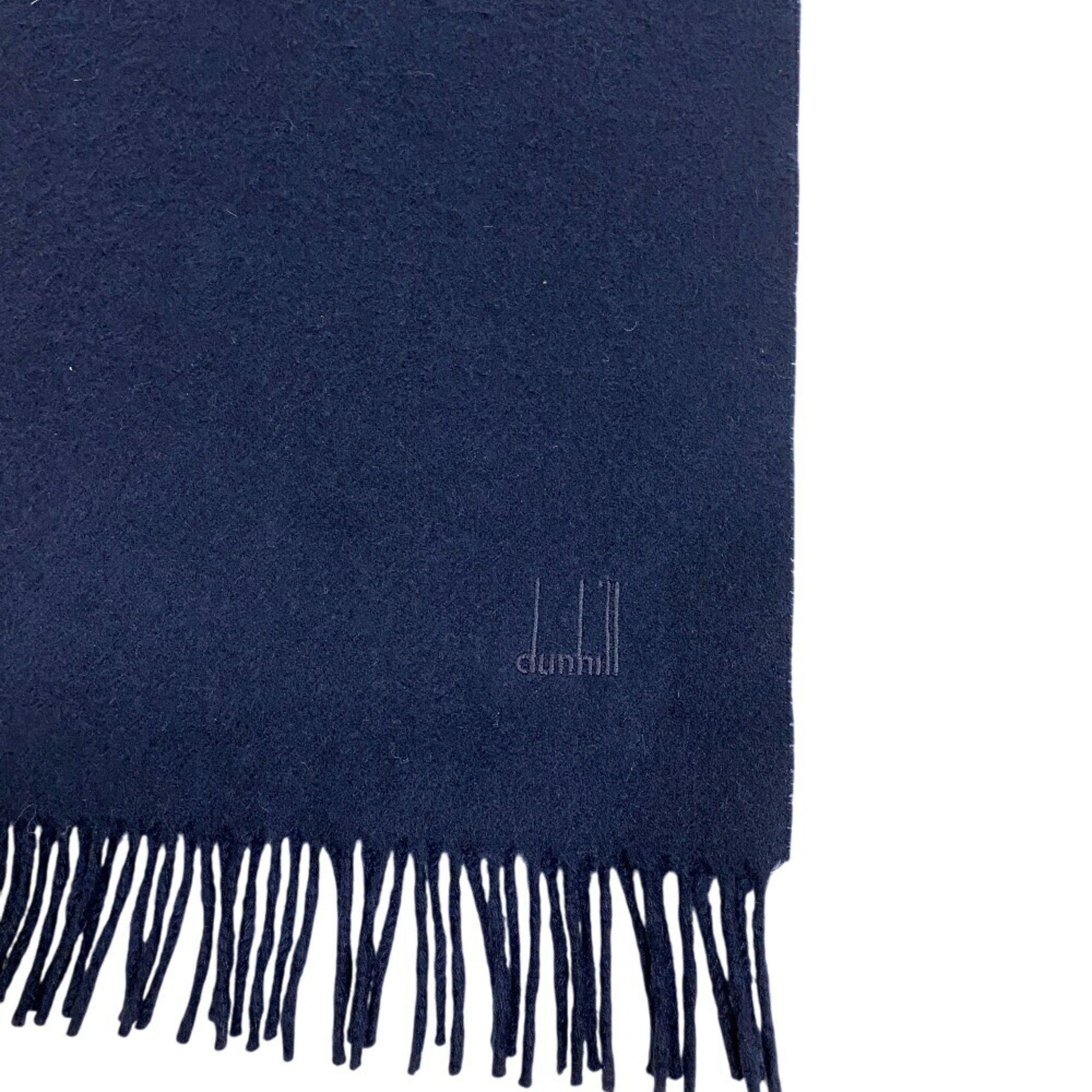 Alfred Dunhill Dunhill 100% Cashmere Stole Shawl Scarf Fluffy Thick Navy Unisex Size ONE SIZE - 2 Thumbnail