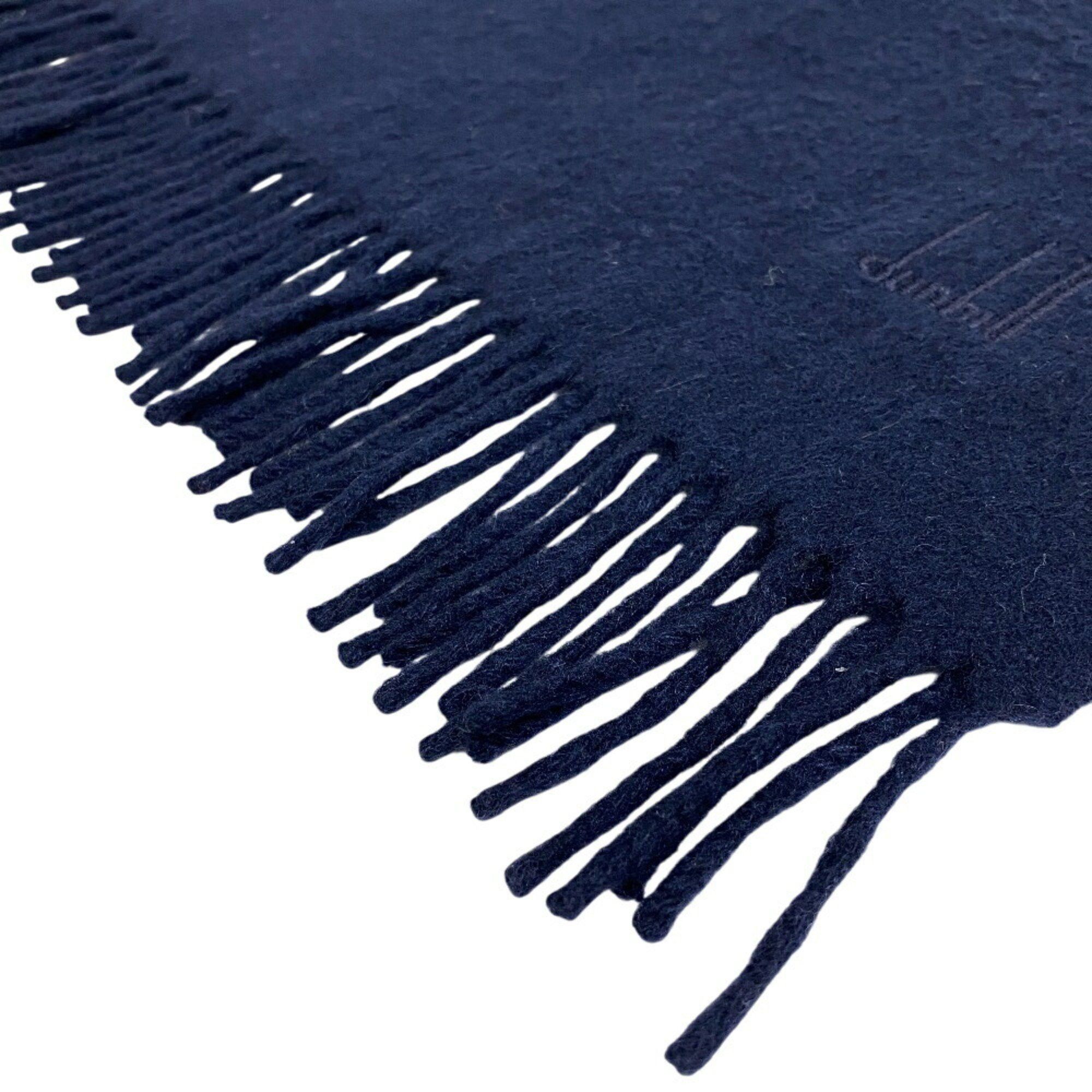 Alfred Dunhill Dunhill 100% Cashmere Stole Shawl Scarf Fluffy Thick Navy Unisex Size ONE SIZE - 3 Thumbnail