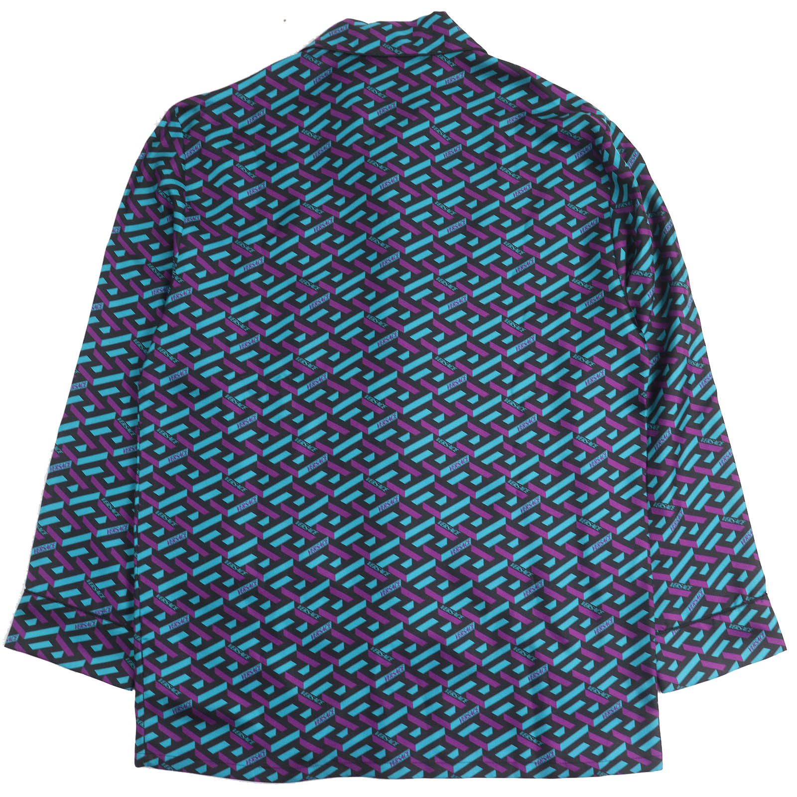 Versace Versace Versace La Greca Silk Shirt Others Lounge & Sleepwear 1005376 1A02923 DUTY FREE for USA Size ONE SIZE - 2 Thumbnail