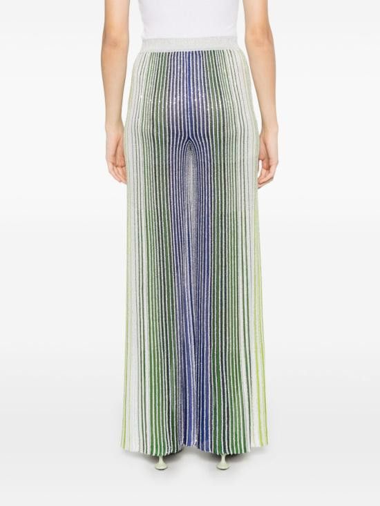 パンツ MISSONI Women Straight Pants DS25SI0B BK042D SM9N9 Green Missoni MISSONI Women Straight Pants DS25SI0B BK042DSM9N9