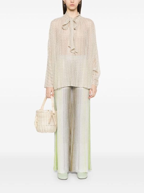 パンツ MISSONI Women Straight Pants DS25SI0B BK042D SM9N9 Green Missoni MISSONI Women Straight Pants DS25SI0B BK042DSM9N9