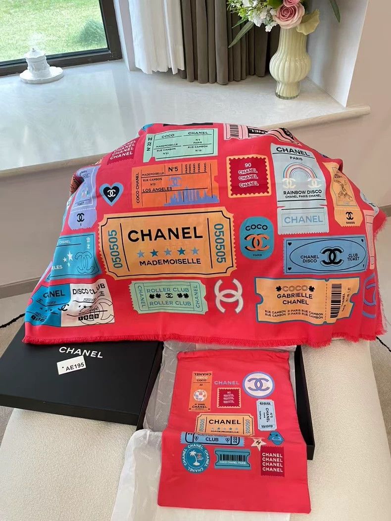 Chanel Chanel Beach Towel Shawl Silk Scarf Size ONE SIZE - 3 Thumbnail