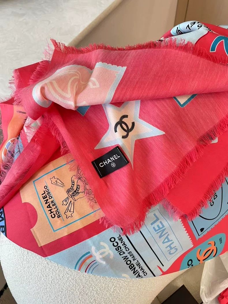 Chanel Chanel Beach Towel Shawl Silk Scarf Size ONE SIZE - 5 Thumbnail
