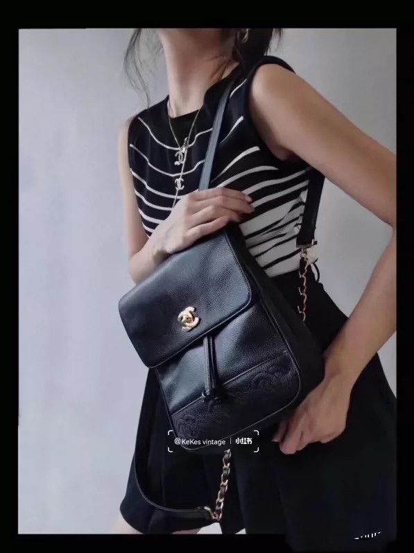 Chanel Chanel Black Caviar Leather Backpack Size ONE SIZE - 9 Thumbnail