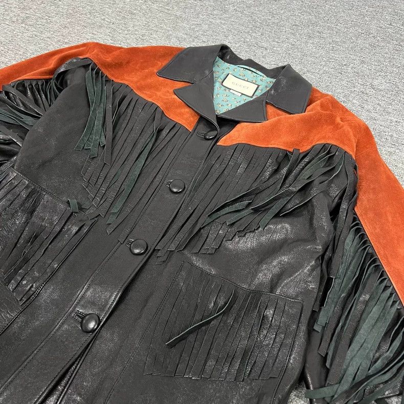 Gucci Gucci Suede and Leather Fringe Jacket Size US M / EU 48-50 / 2 - 4 Thumbnail