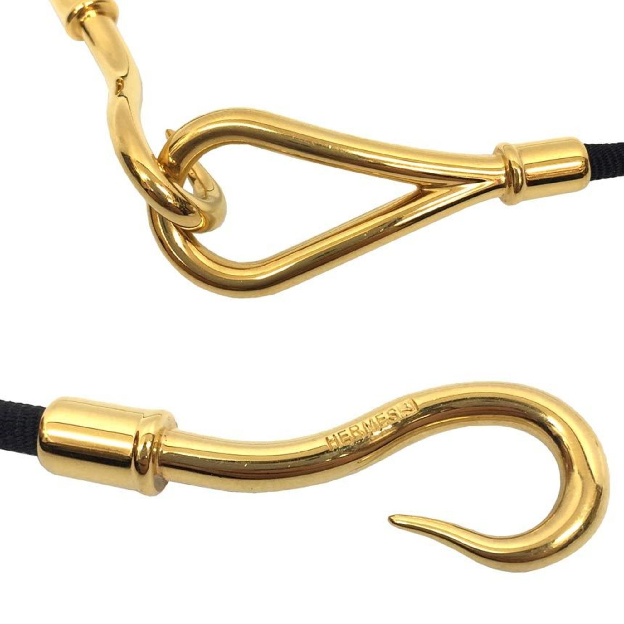 Hermes Hermes Jumbo Choker Double Bracelet Cotton Cord Long Men Women Unisex Black Size ONE SIZE - 3 Thumbnail
