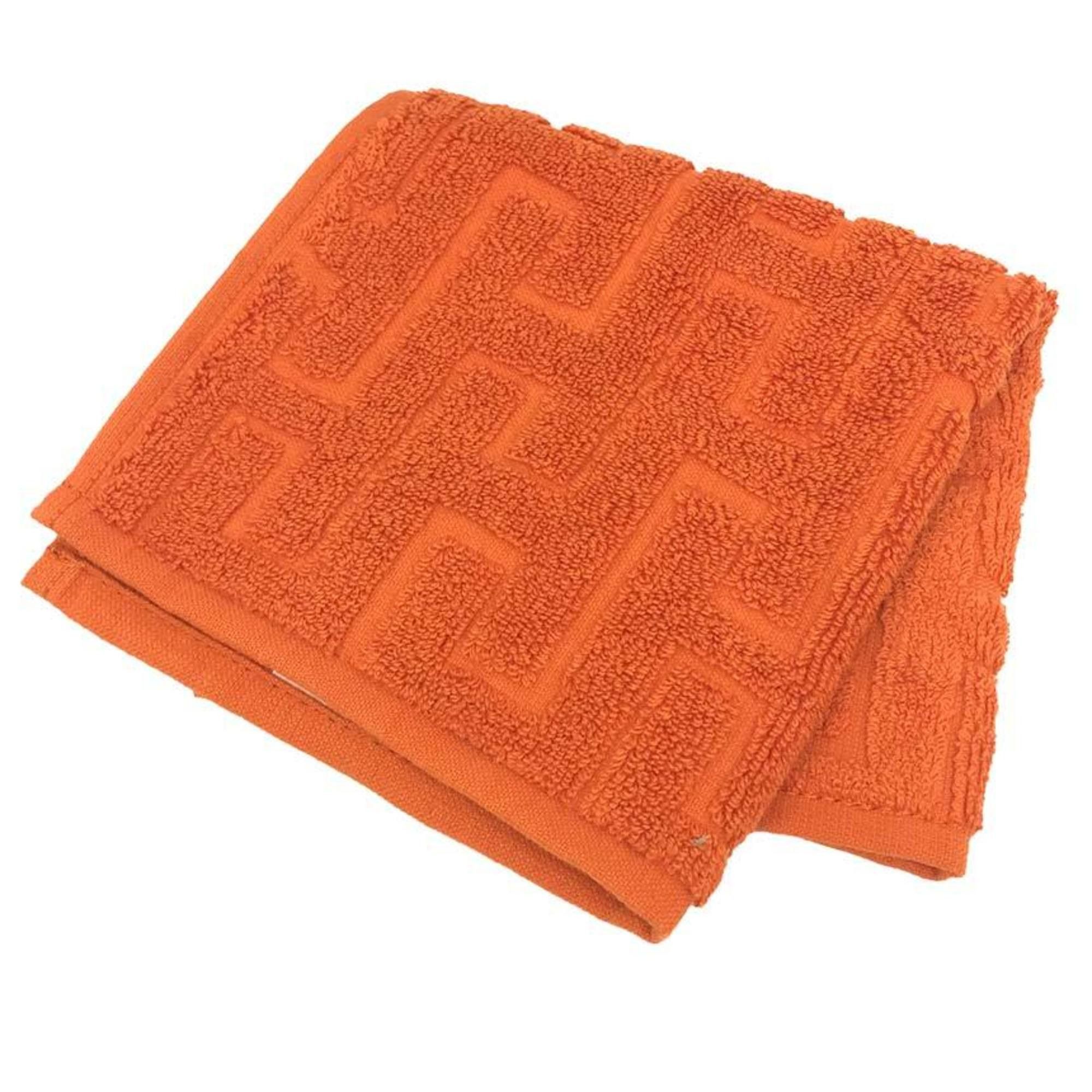 Hermes Hermes Carre Towel Stairs Hand Handkerchief 100% Cotton Orange H Men's Women's Size ONE SIZE - 2 Thumbnail