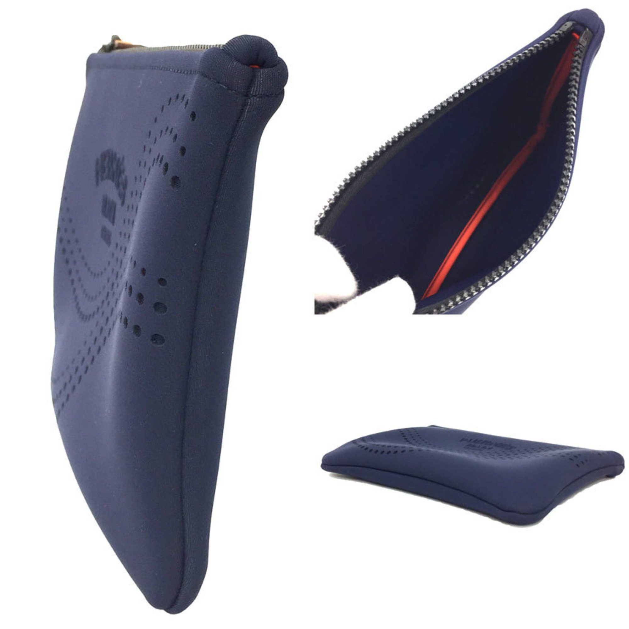 Hermes HERMES Neoban PM Wave Punching Flat Pouch Blue Navy Men's Women's Unisex Size ONE SIZE - 2 Thumbnail