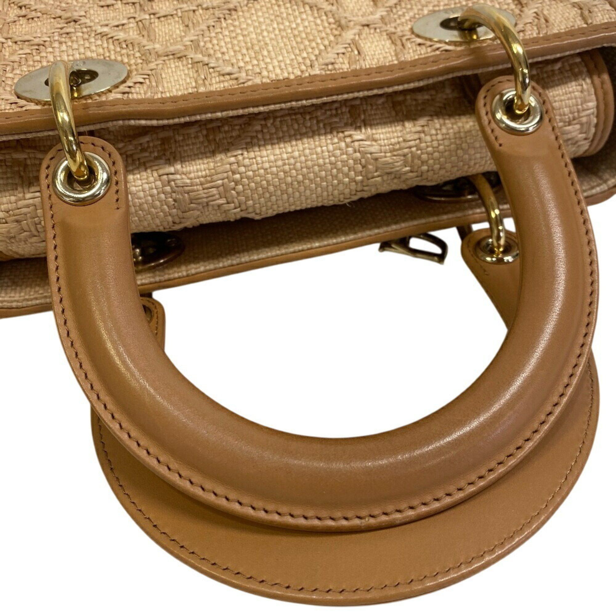 Dior Christian Dior M05650MBDM925 2way Medium Bag Cannage Shoulder Women's Beige Size ONE SIZE - 8 Thumbnail