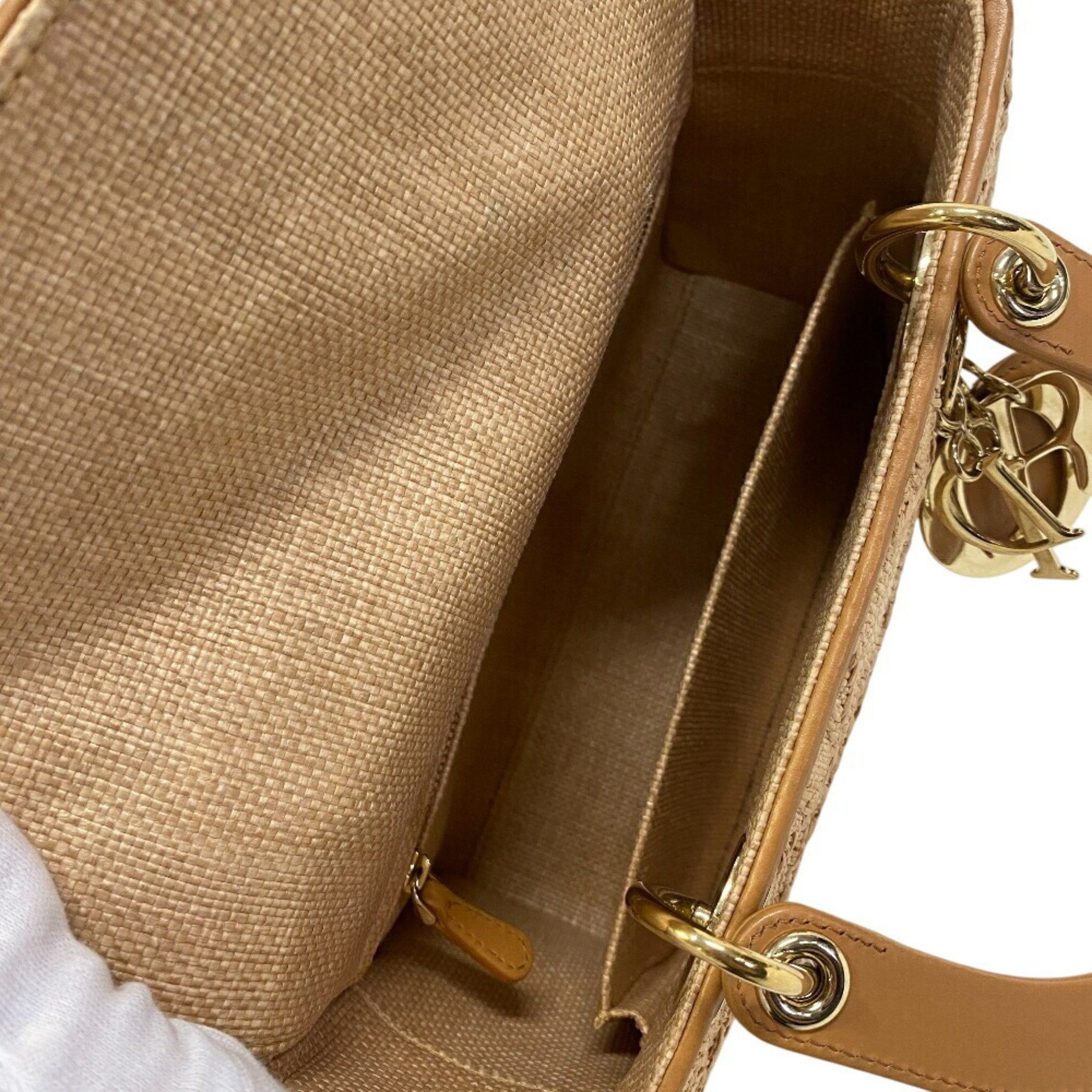 Dior Christian Dior M05650MBDM925 2way Medium Bag Cannage Shoulder Women's Beige Size ONE SIZE - 10 Thumbnail