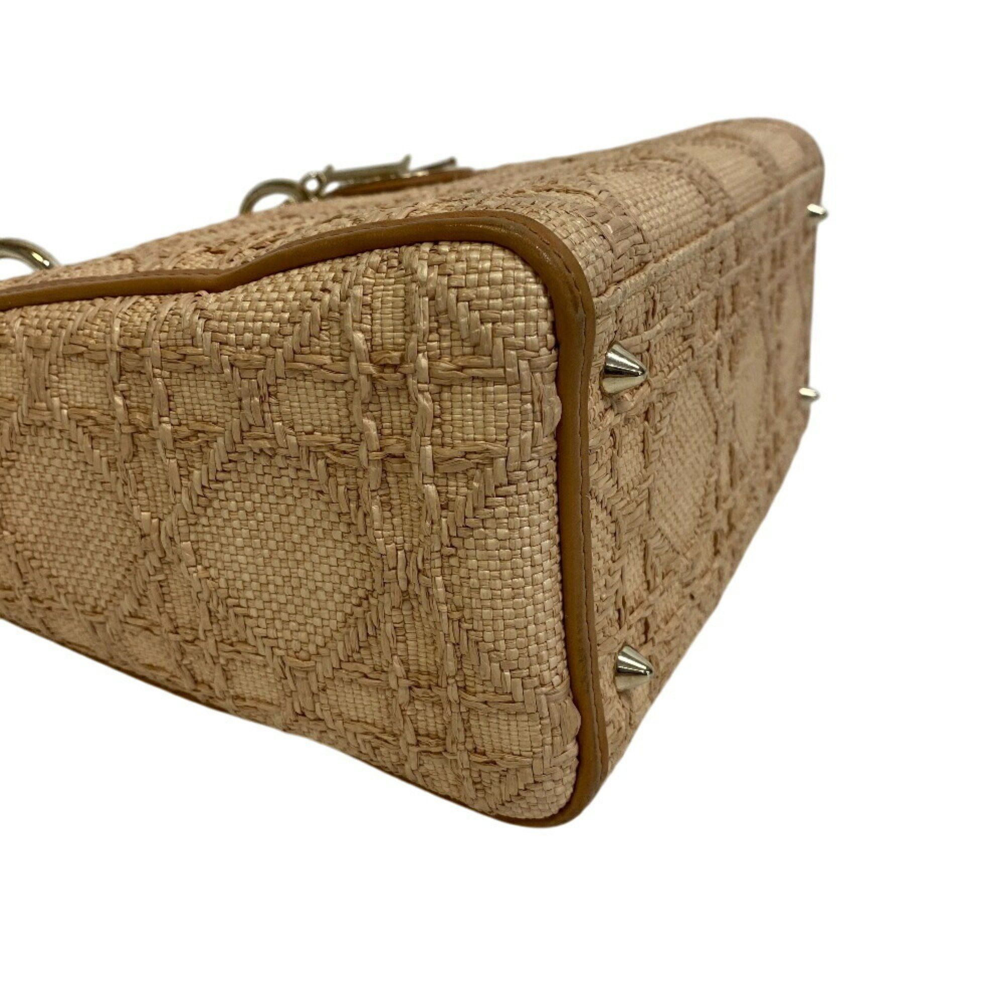 Dior Christian Dior M05650MBDM925 2way Medium Bag Cannage Shoulder Women's Beige Size ONE SIZE - 4 Thumbnail