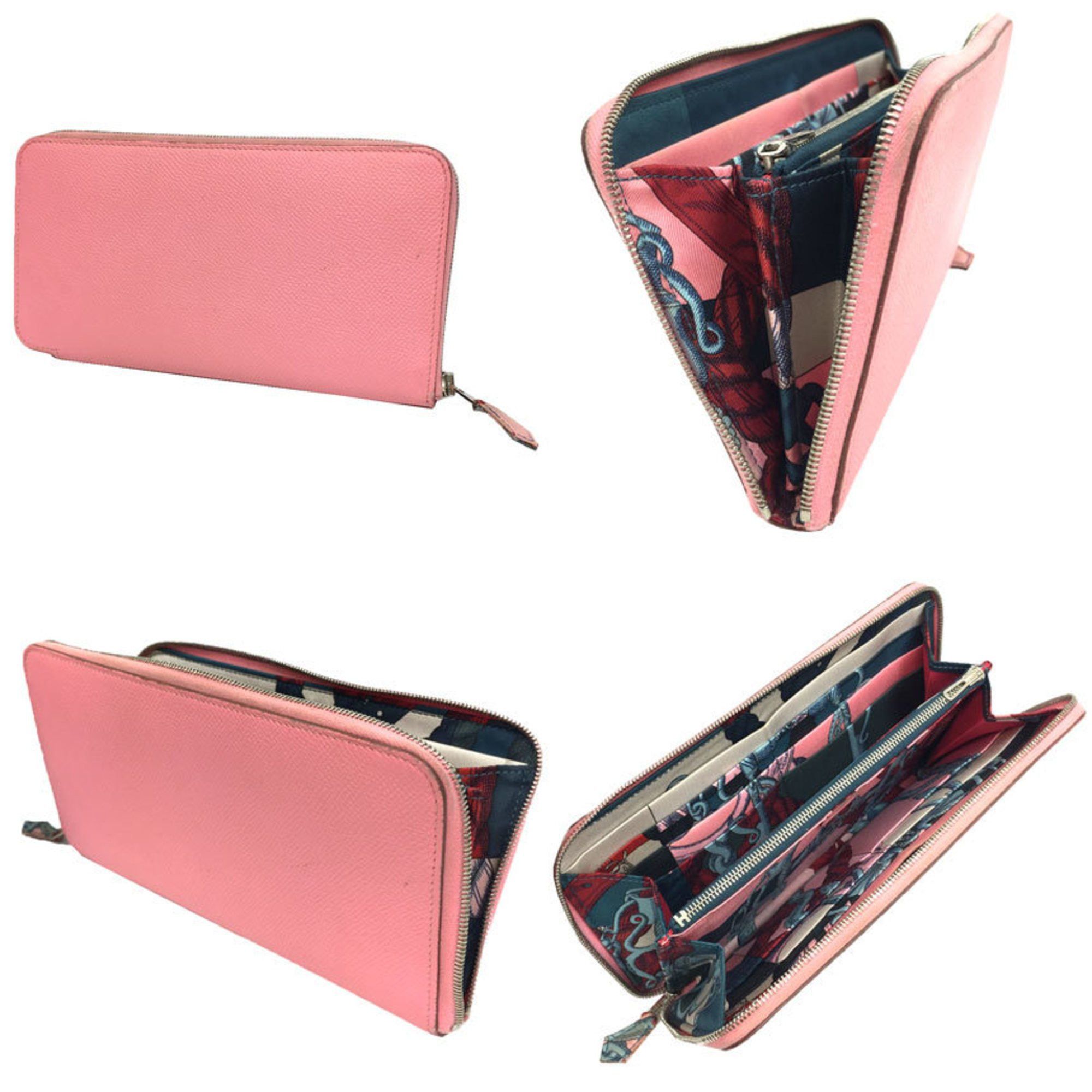 Hermes HERMES Azap Silk In Wallet Long Round Della Cavalleria 069645CKAB PORTEFEILLE SILK IN CLASSIQUE VEAU EPSON Pink ROSE CONFETTI Hermes Size ONE SIZE - 2 Thumbnail